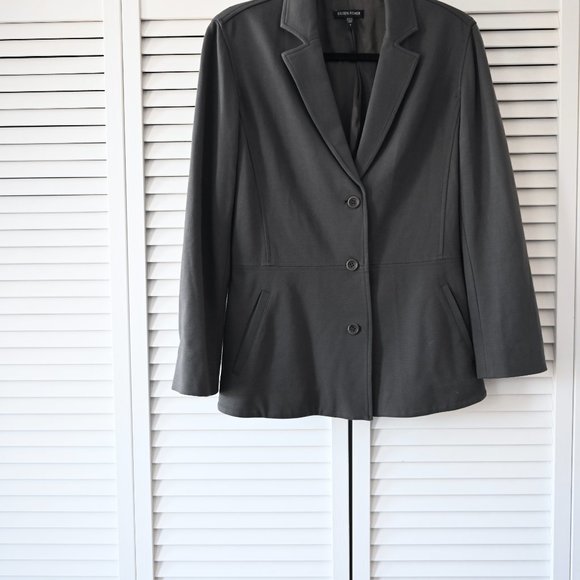 Eileen Fisher Size Small Gray Stretch Relaxed Fit Blazer | Size Small - Picture 5 of 9